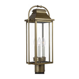 Wellsworth Post Lantern LIGHTING - outdoor fixture Visual Comfort Distressed Brass