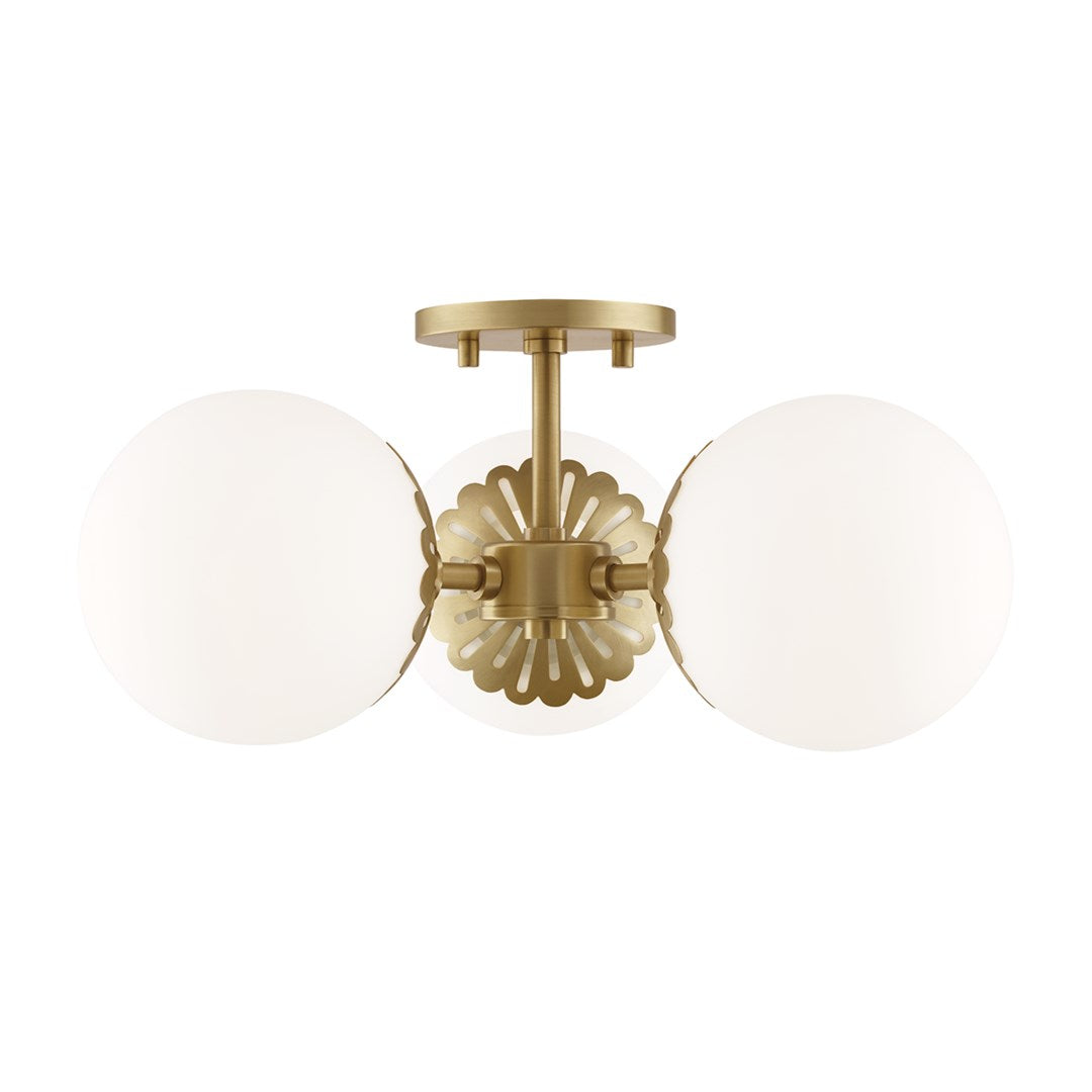 Paige Semi Flush LIGHTING - semi-flush Hudson Valley Lighting Aged Brass