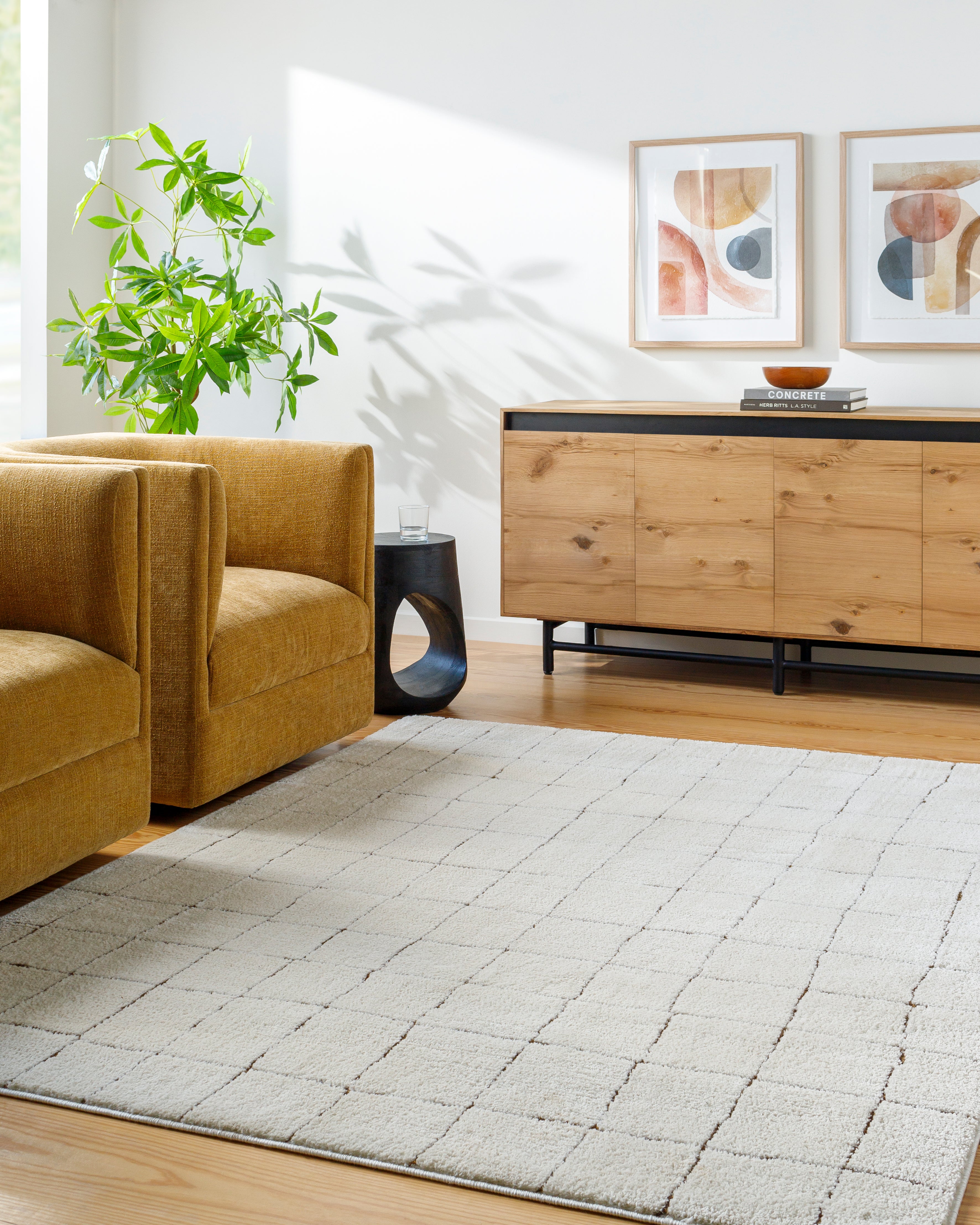 Cascade Ivory / Mocha Rug 0-RUGS - patterned Surya