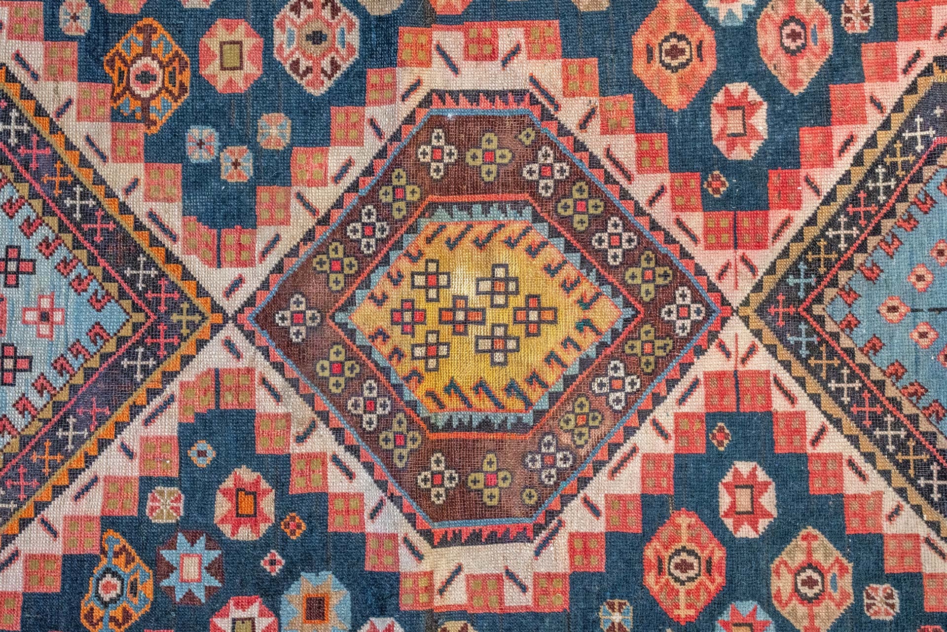3'6 x 5'4 Antique Caucasian Rug RUGS - vintage Rug & Weave Rugs