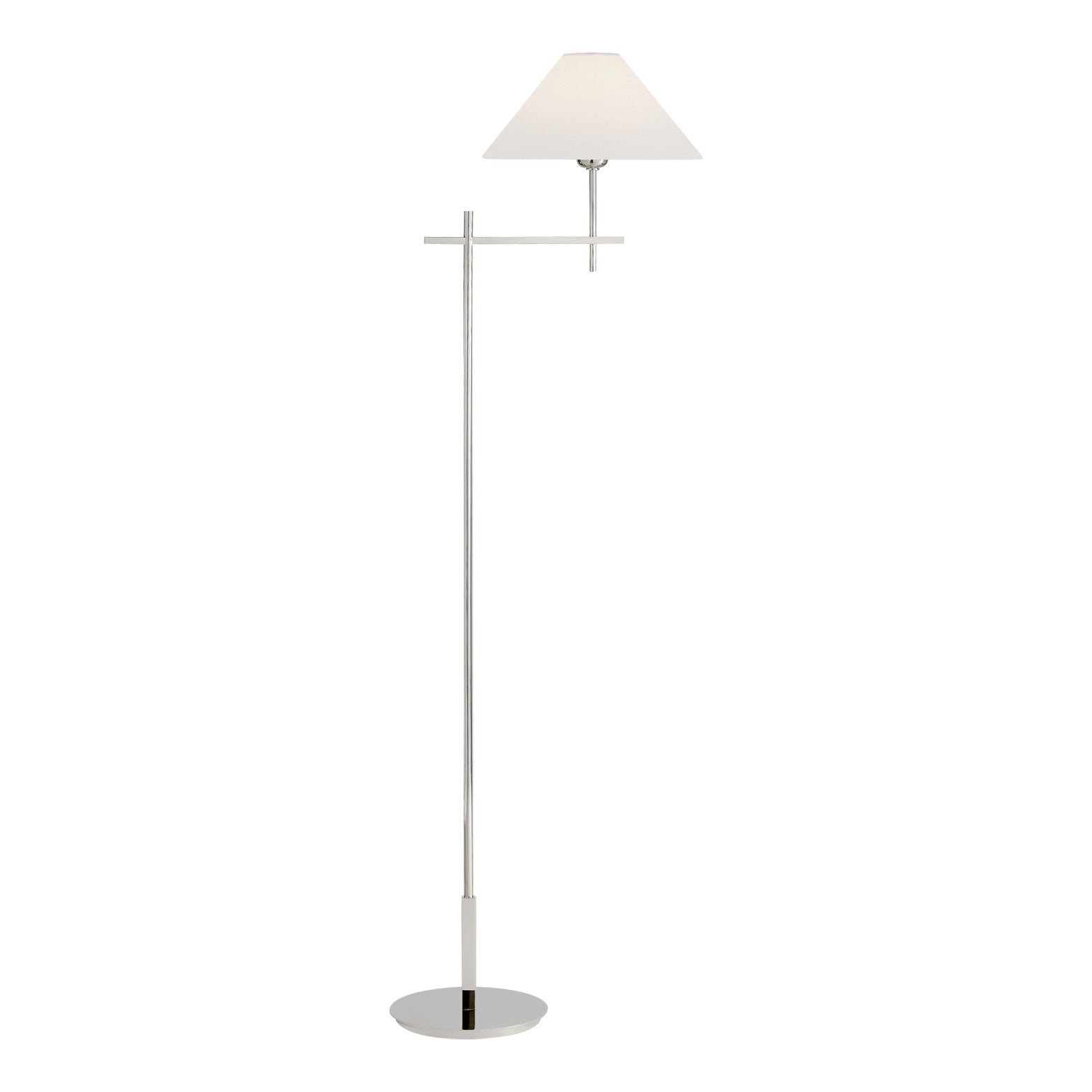 Hackney Cordless Bridge Arm Floor Lamp LIGHTING - floor lamp Visual Comfort Polished Nickel