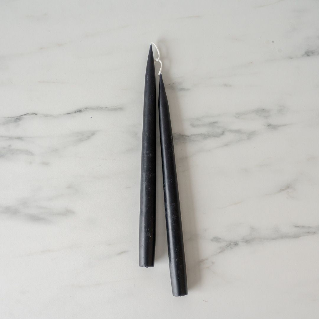 Classic 12" Taper Candles candle set Old Country Design (ShopZio) Black