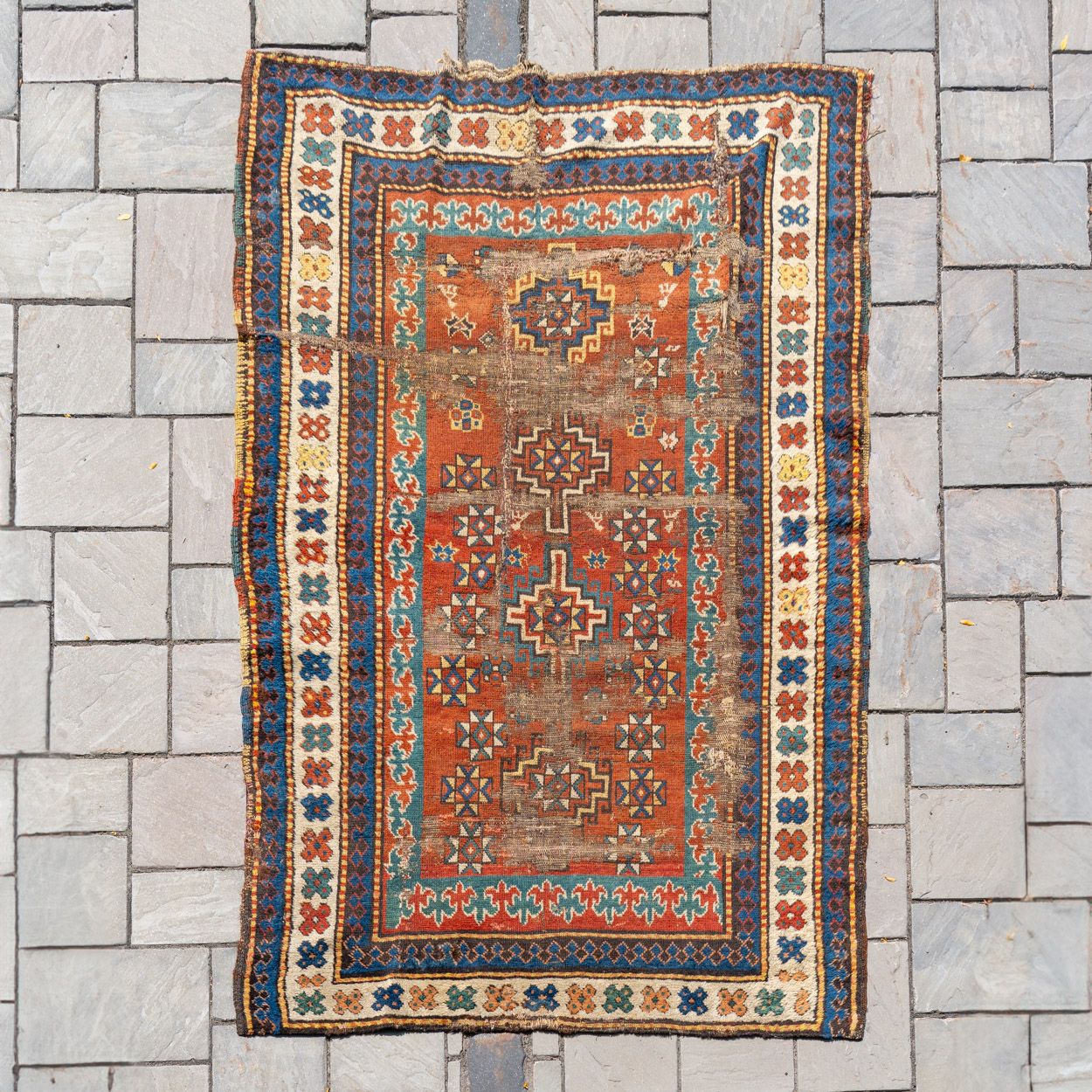 4' x 6'4" Antique Caucasian Rug RUGS - vintage Rug & Weave Rugs