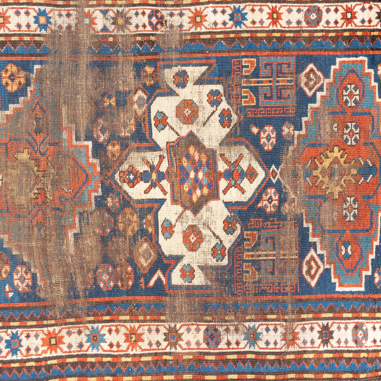 3'7" x 7'11" Antique Kazak Rug RUGS - vintage Rug & Weave Rugs