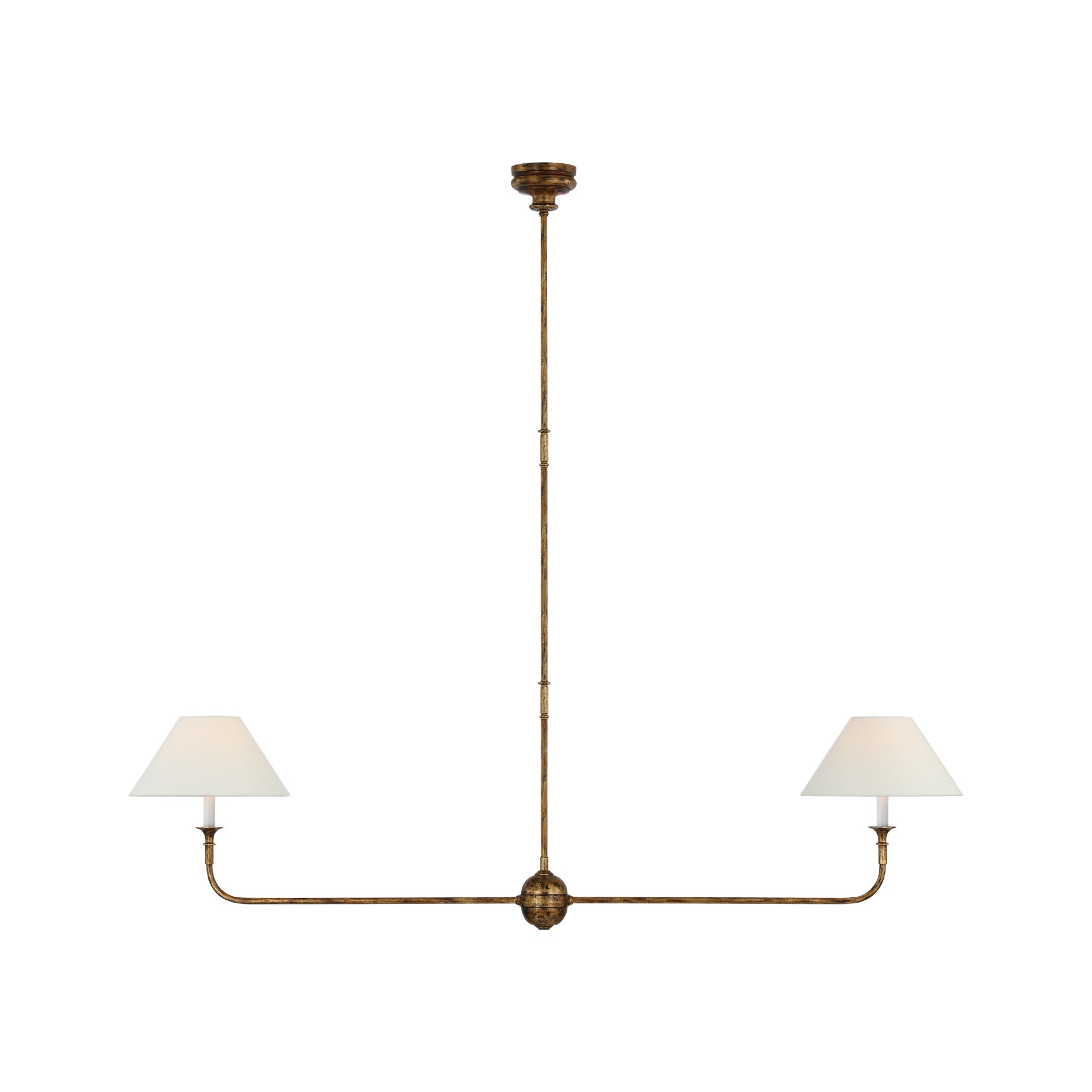 STORE FIXTURE - Piaf Large Two Light Linear Pendant - Antique Gild LIGHTING - store fixture Visual Comfort