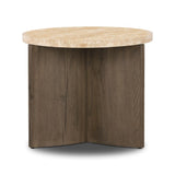 Tori Accent Table - Travertine 5 - a - FURNITURE - accent table Four Hands
