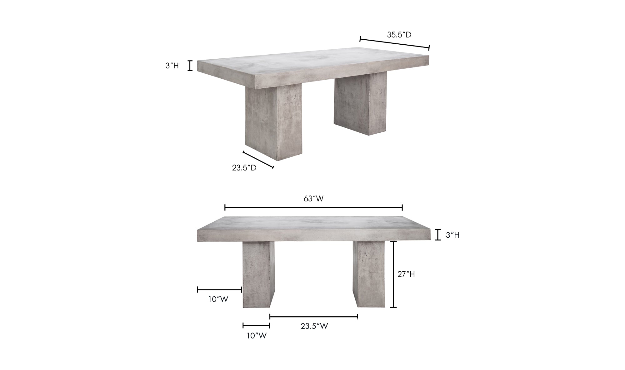 Aurelius Outdoor Dining Table - Grey 20 - FURNITURE - outdoor Moe's Furniture