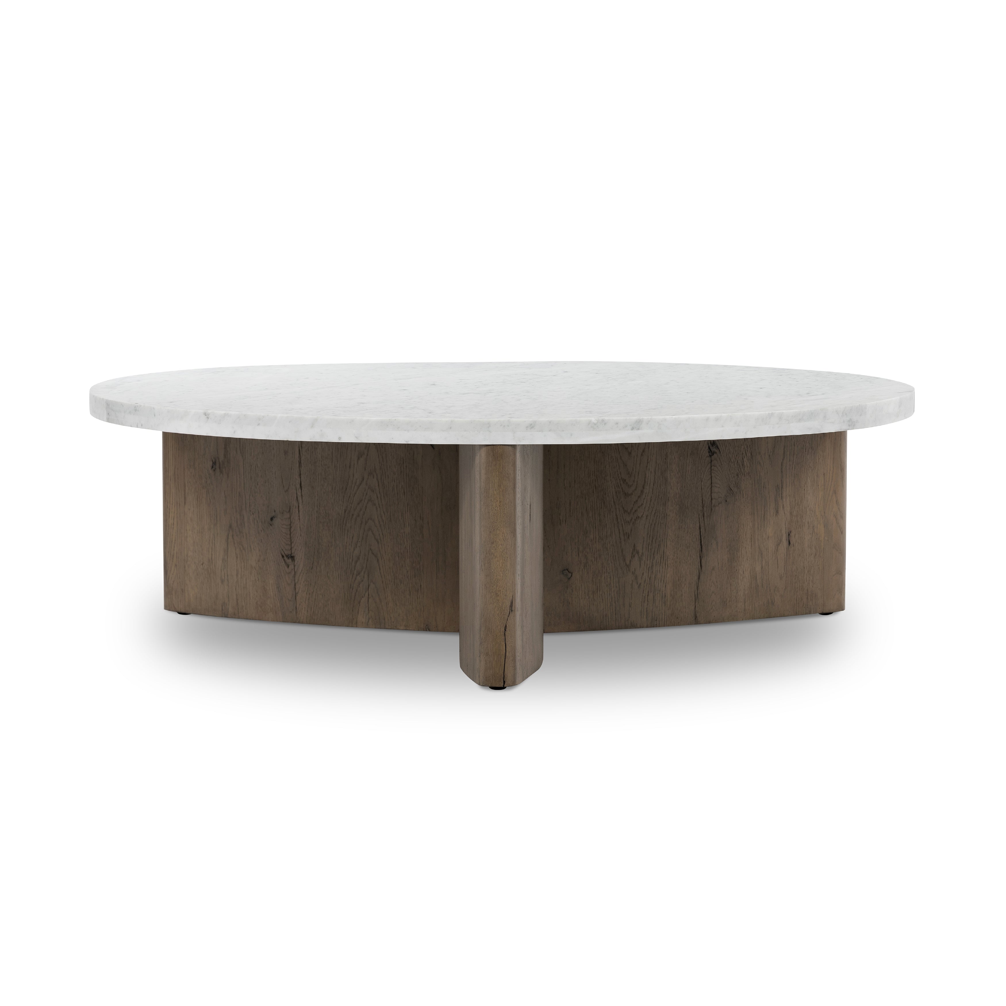 Tori Coffee Table - Italian Marble / Rustic Fawn Veneer - NA online 4 - b - FURNITURE - coffee table - round Four Hands