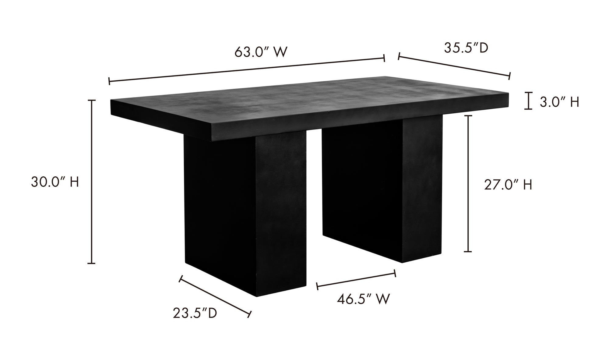 Aurelius Outdoor Dining Table - Black 20 - FURNITURE - outdoor Moe's Furniture