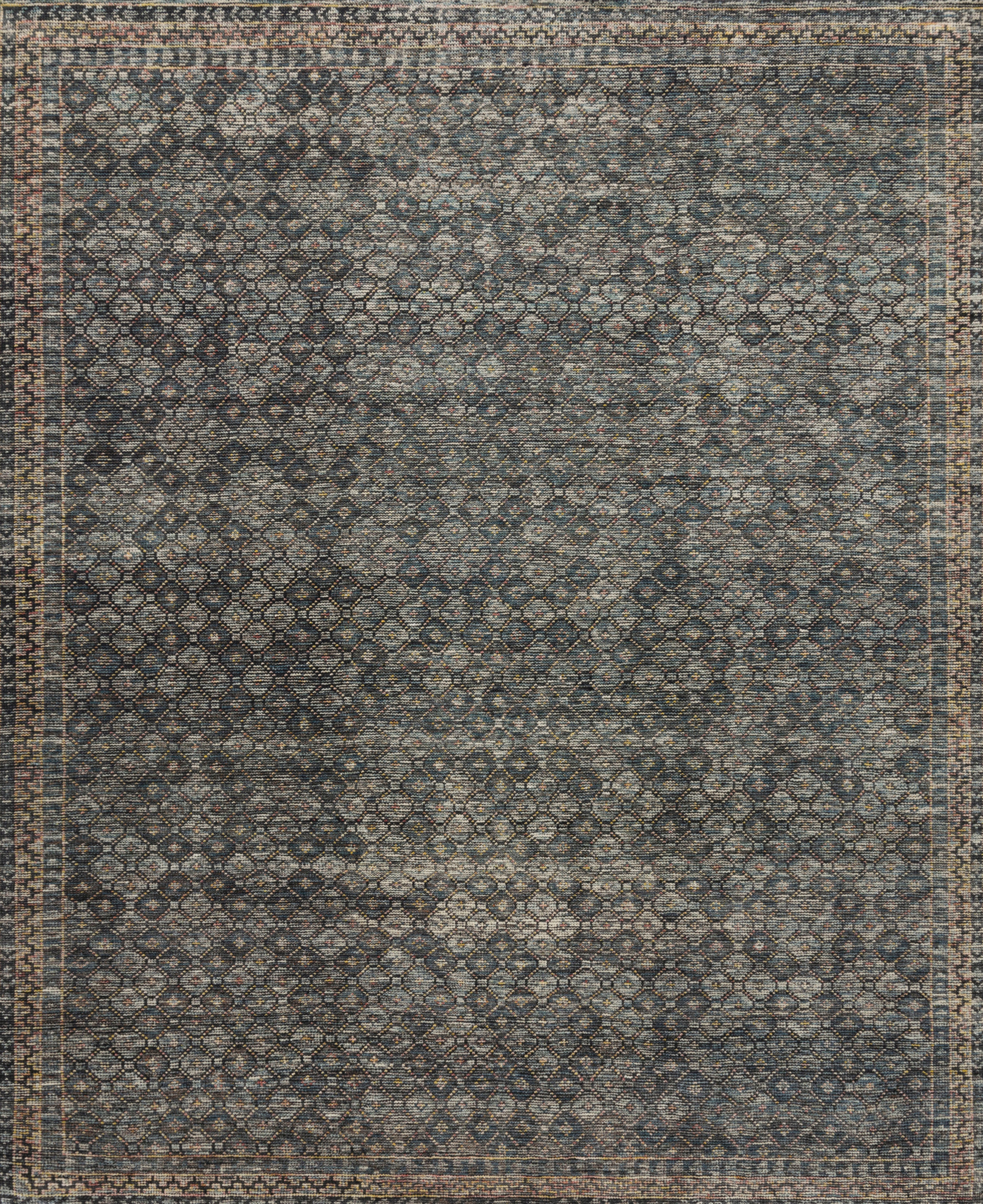 Loloi Amara Ink / Turquoise Rug 1-RUGS - patterned Loloi