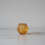 Ridged Glass Taper/Votive Holder candle holder Abbott Collection Amber Glass