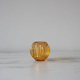 Ridged Glass Taper/Votive Holder candle holder Abbott Collection Amber Glass