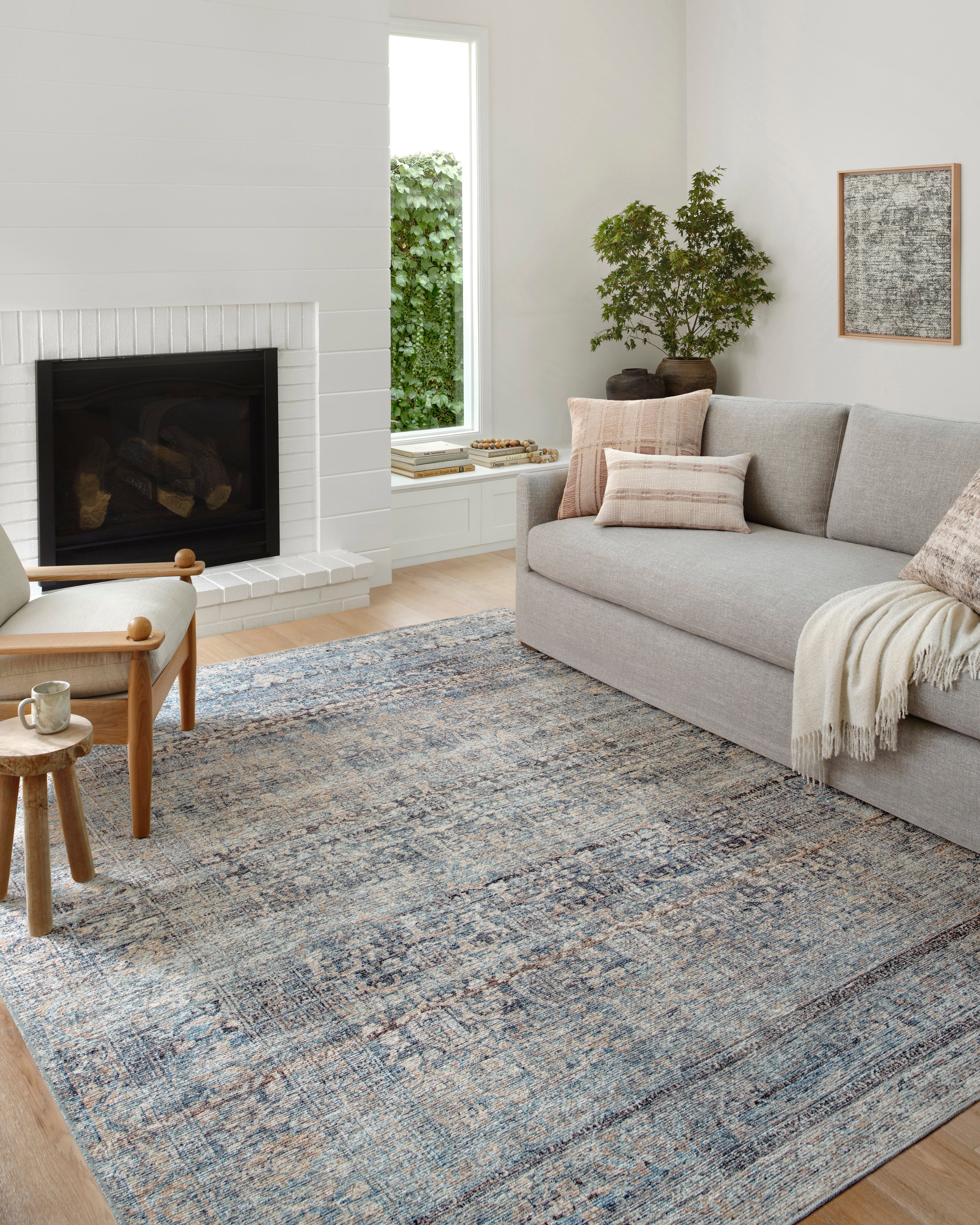 Amber Lewis x Loloi Billie Denim / Blush Rug 0-patterned rugs Loloi