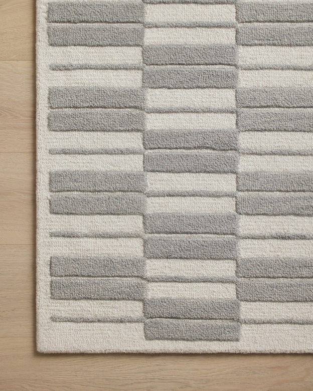 Chris Loves Julia x Loloi Bradley Ivory / Grey Rug 0-RUGS-wool Loloi