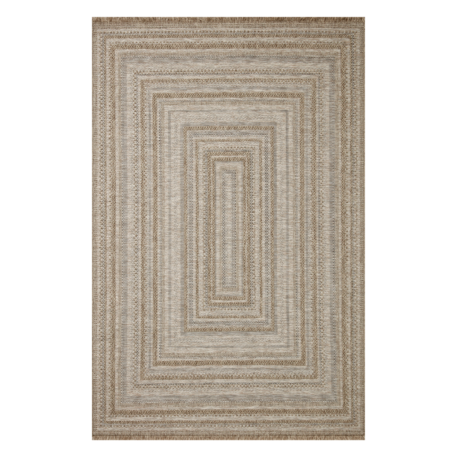 OVERSTOCK RUG - Loloi Dawn Natural Concentric Outdoor Rug - 3'9" x 5'9" IN STORE - Sale Rugs Loloi