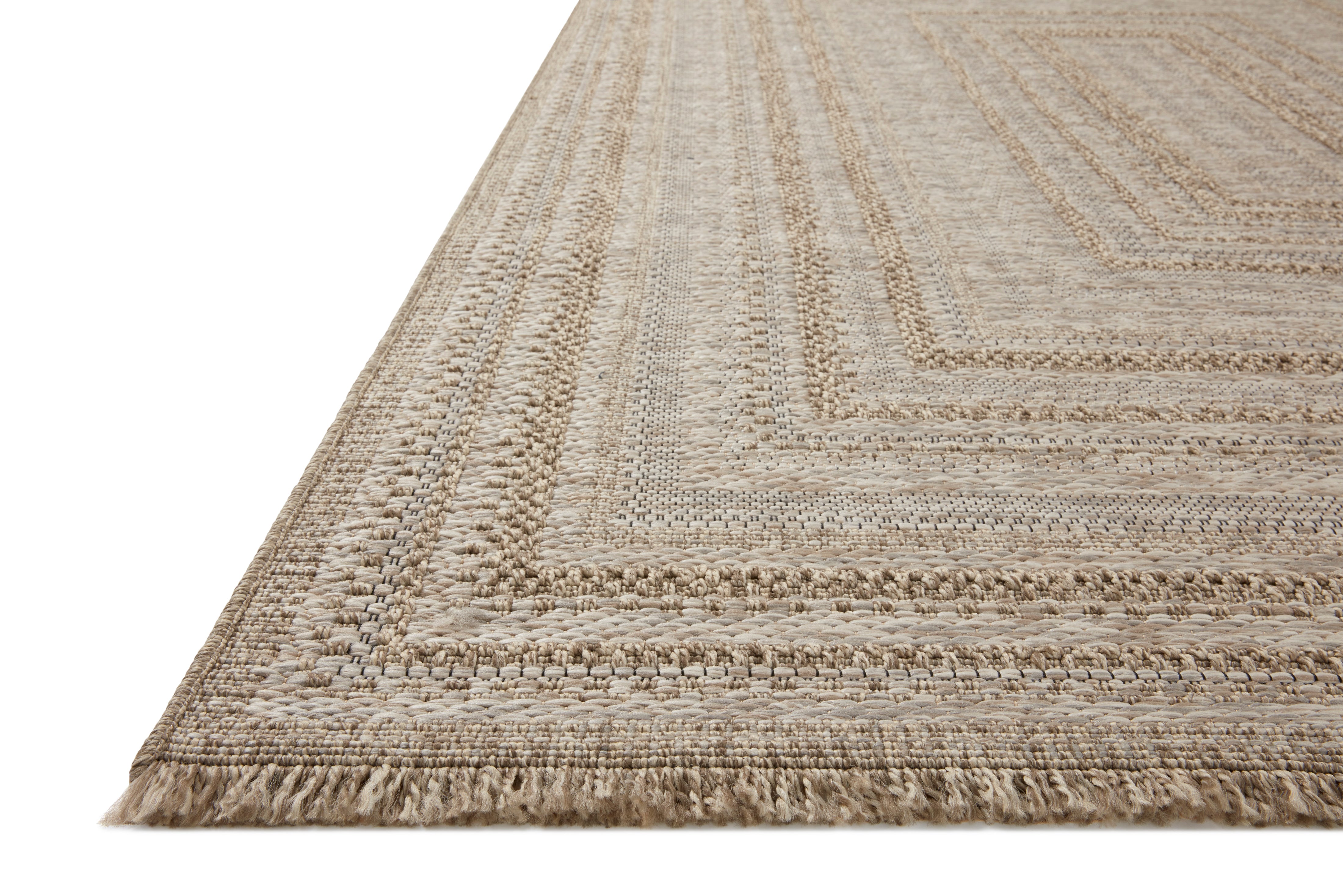 OVERSTOCK RUG - Loloi Dawn Natural Concentric Outdoor Rug - 3'9" x 5'9" IN STORE - Sale Rugs Loloi