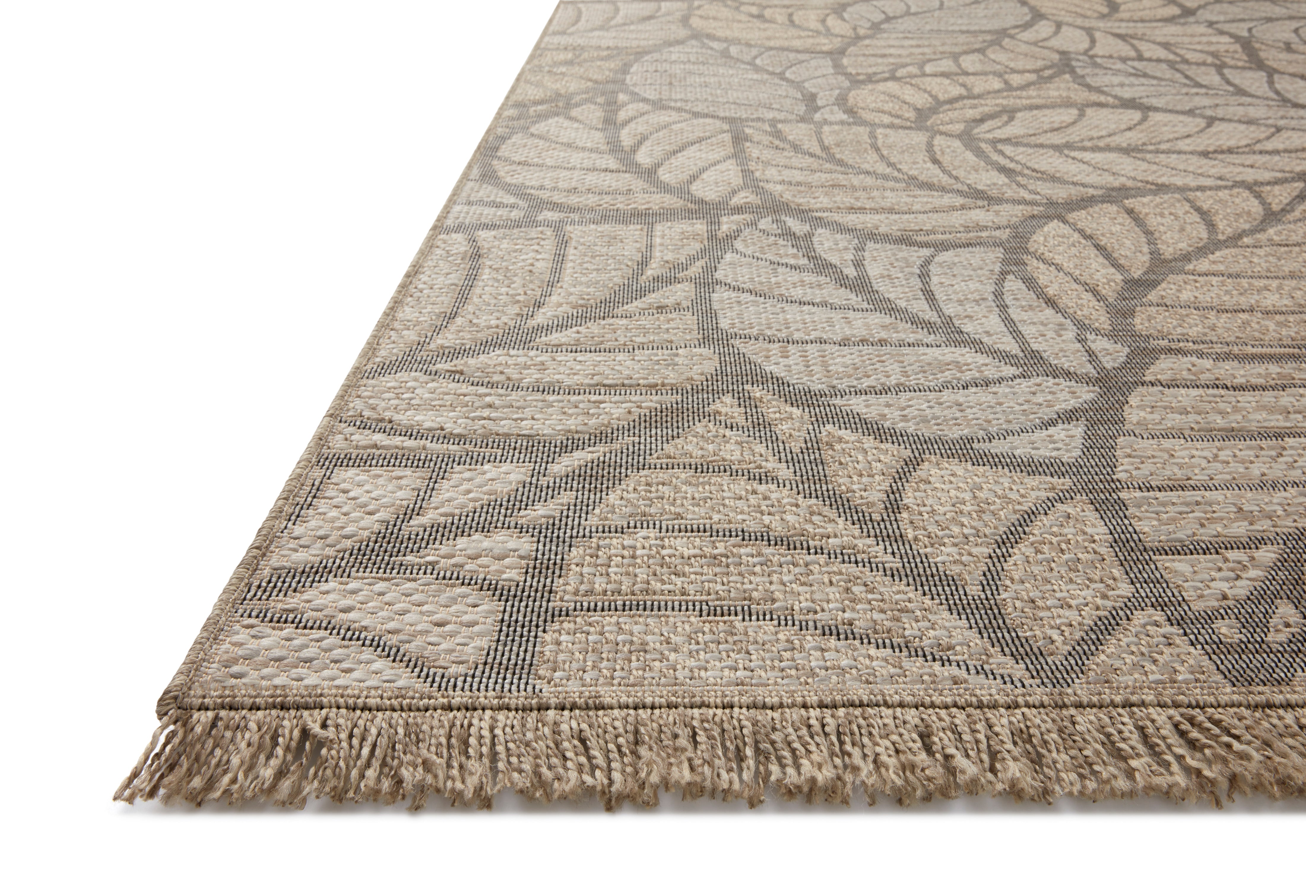 Loloi Dawn Natural Leaves Outdoor Rug 5-Rugs - indoor/outdoor Loloi
