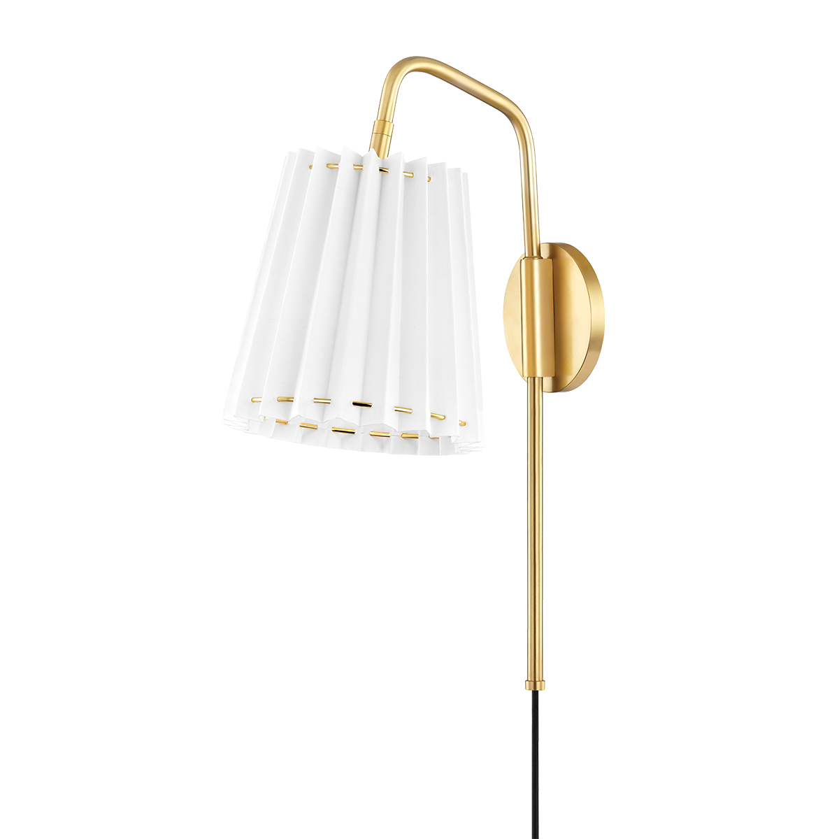 Demi Plug-In Sconce LIGHTING - sconce Hudson Valley Lighting Aged Brass