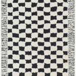 Floyd Black Border Checkered Rug 0-RUGS - patterned Surya