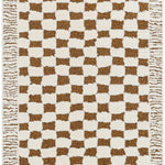 Floyd Camel Border Checkered Rug 0-RUGS - patterned Surya