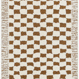 Floyd Camel Border Checkered Rug 0-RUGS - patterned Surya