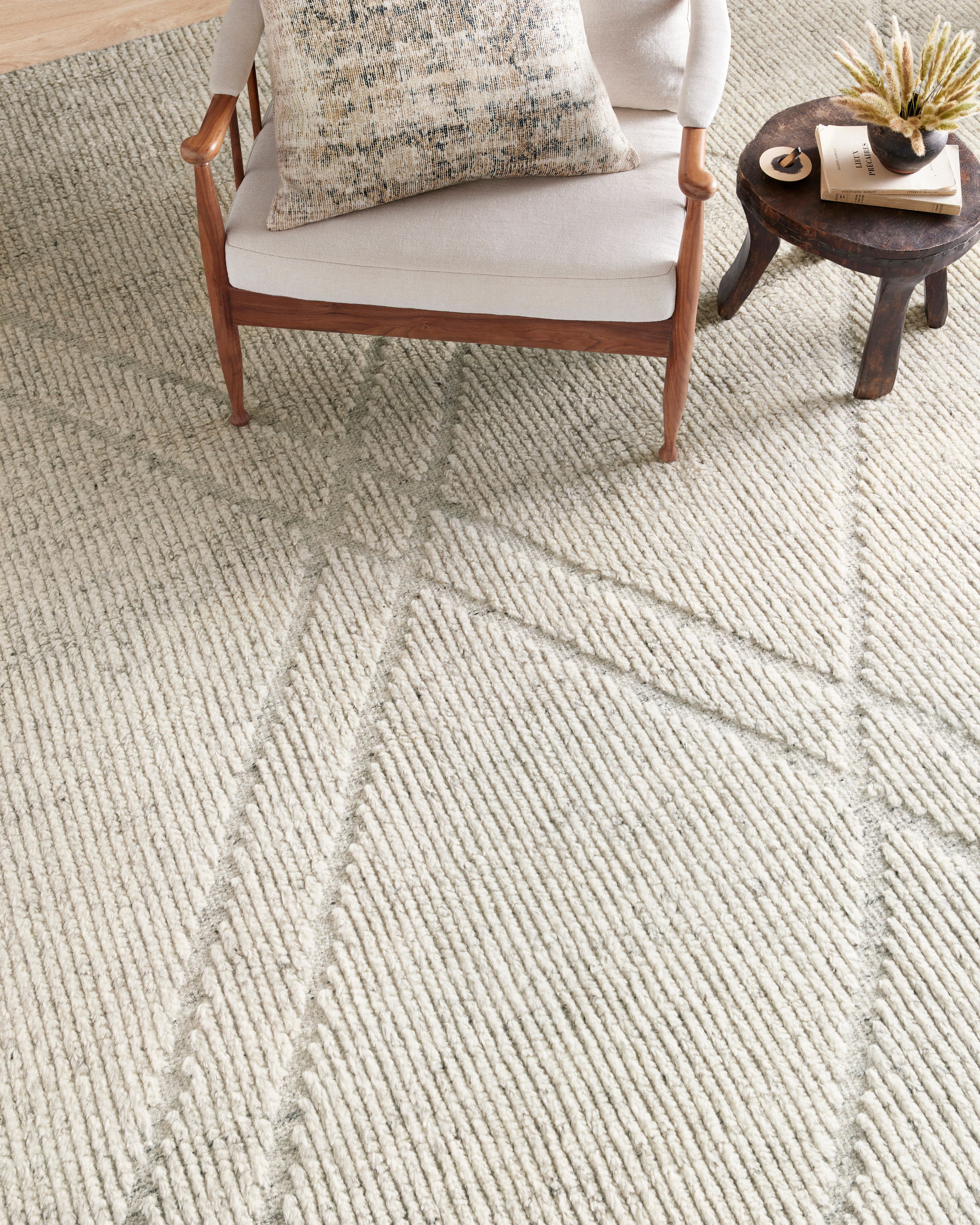 Amber Lewis x Loloi Gwyneth Ivory / Silver Rug 1- RUGS - wool Loloi