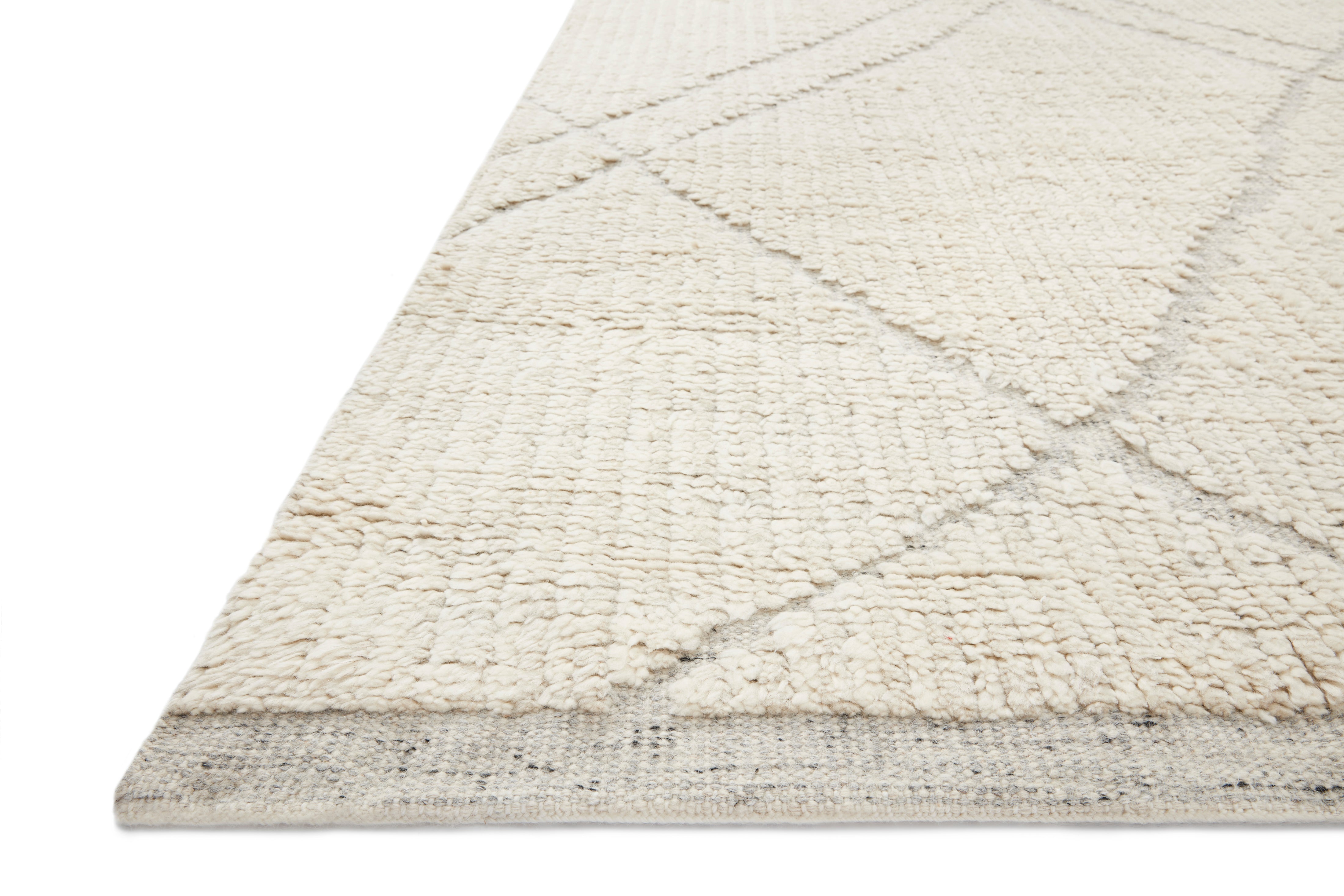 Amber Lewis x Loloi Gwyneth Ivory / Silver Rug 1- RUGS - wool Loloi