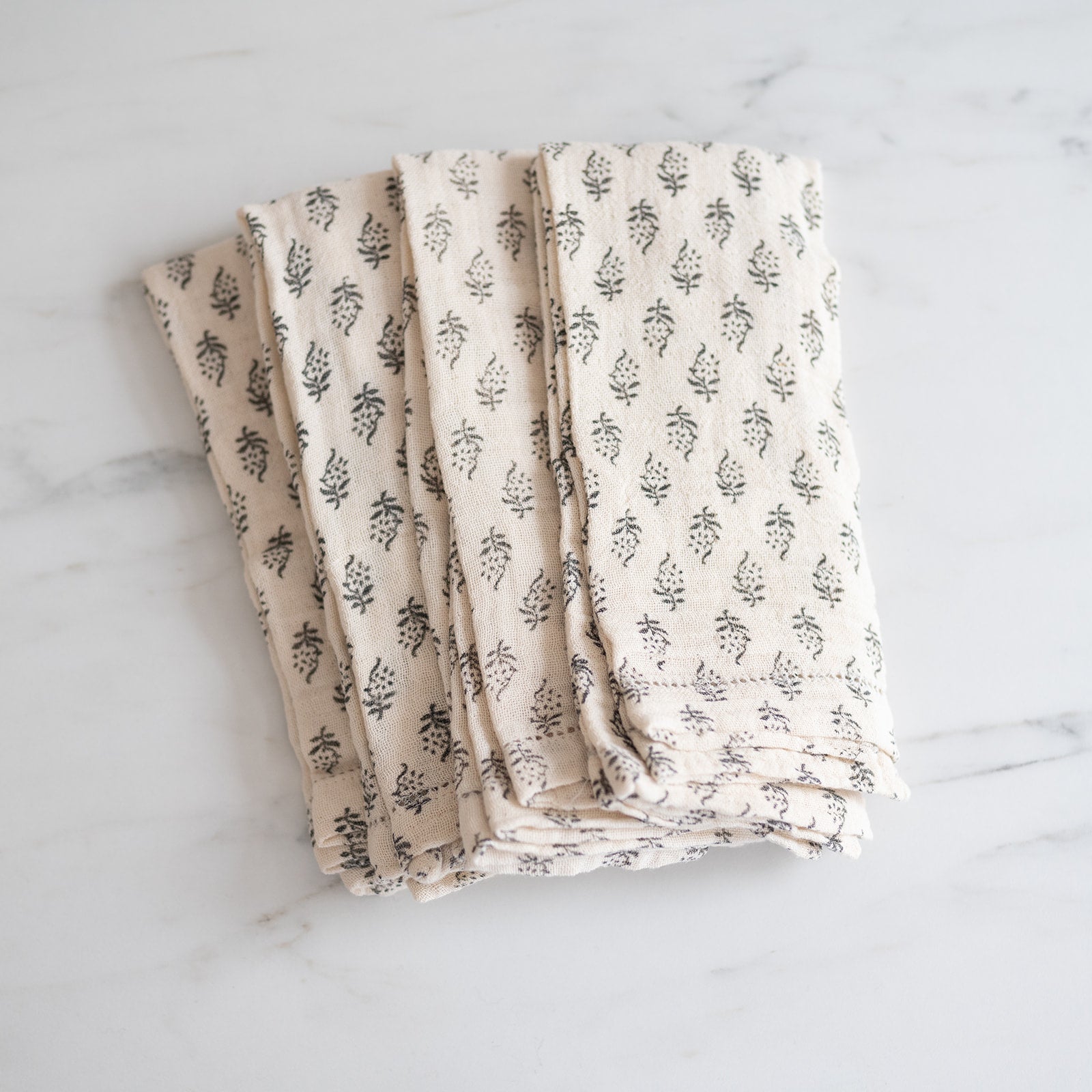 Neutral Floral Pattern Napkin Set napkin set Creative Co-op (DYA)