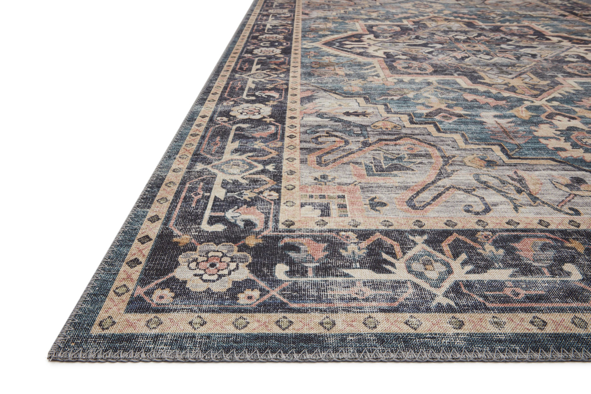 OVERSTOCK RUG - Loloi Hathaway Navy / Multi Rug - 3'6" x 5'6" IN STORE - Sale Rugs Loloi