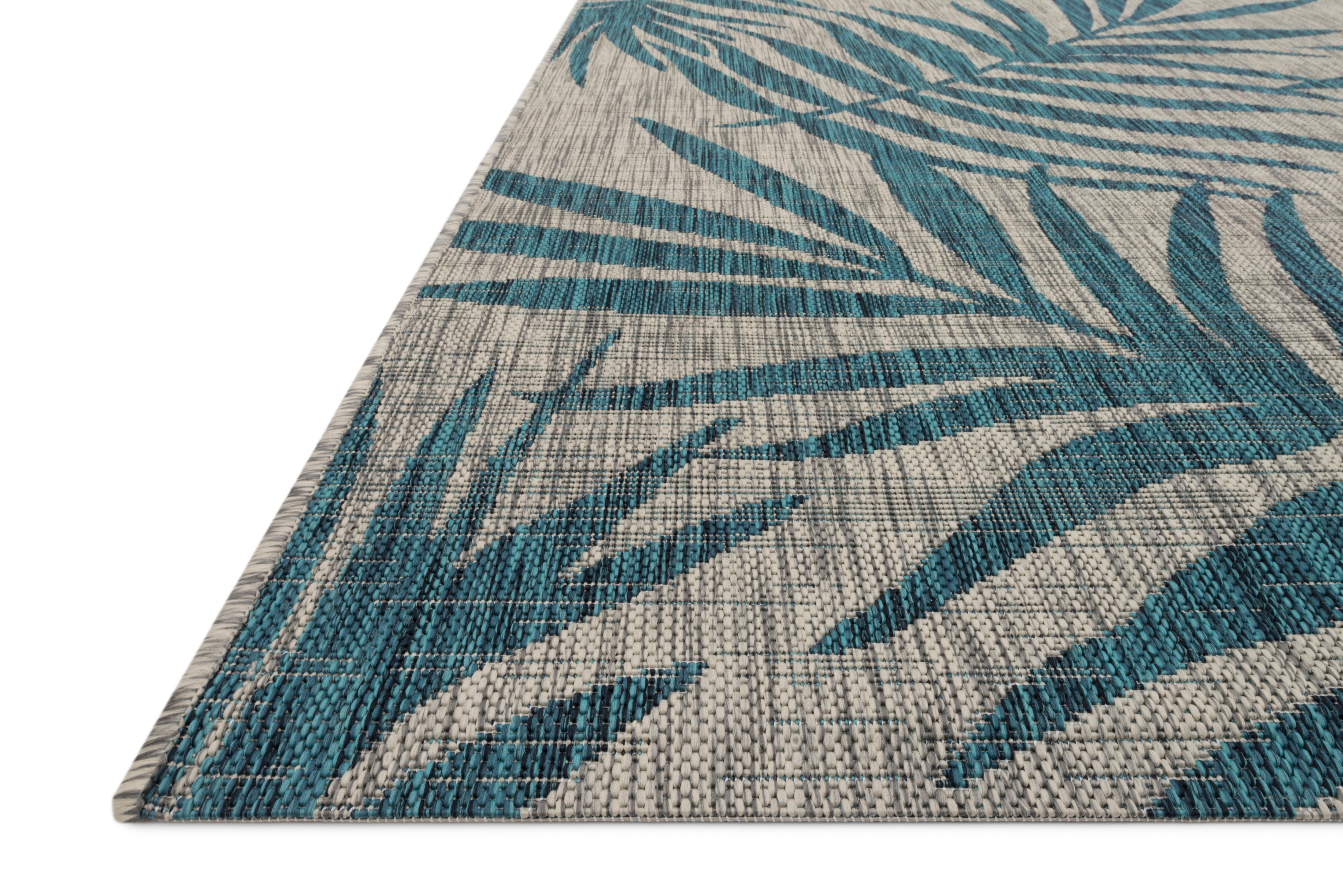 Isle Grey / Aqua Rug 5-Rugs - indoor/outdoor Loloi