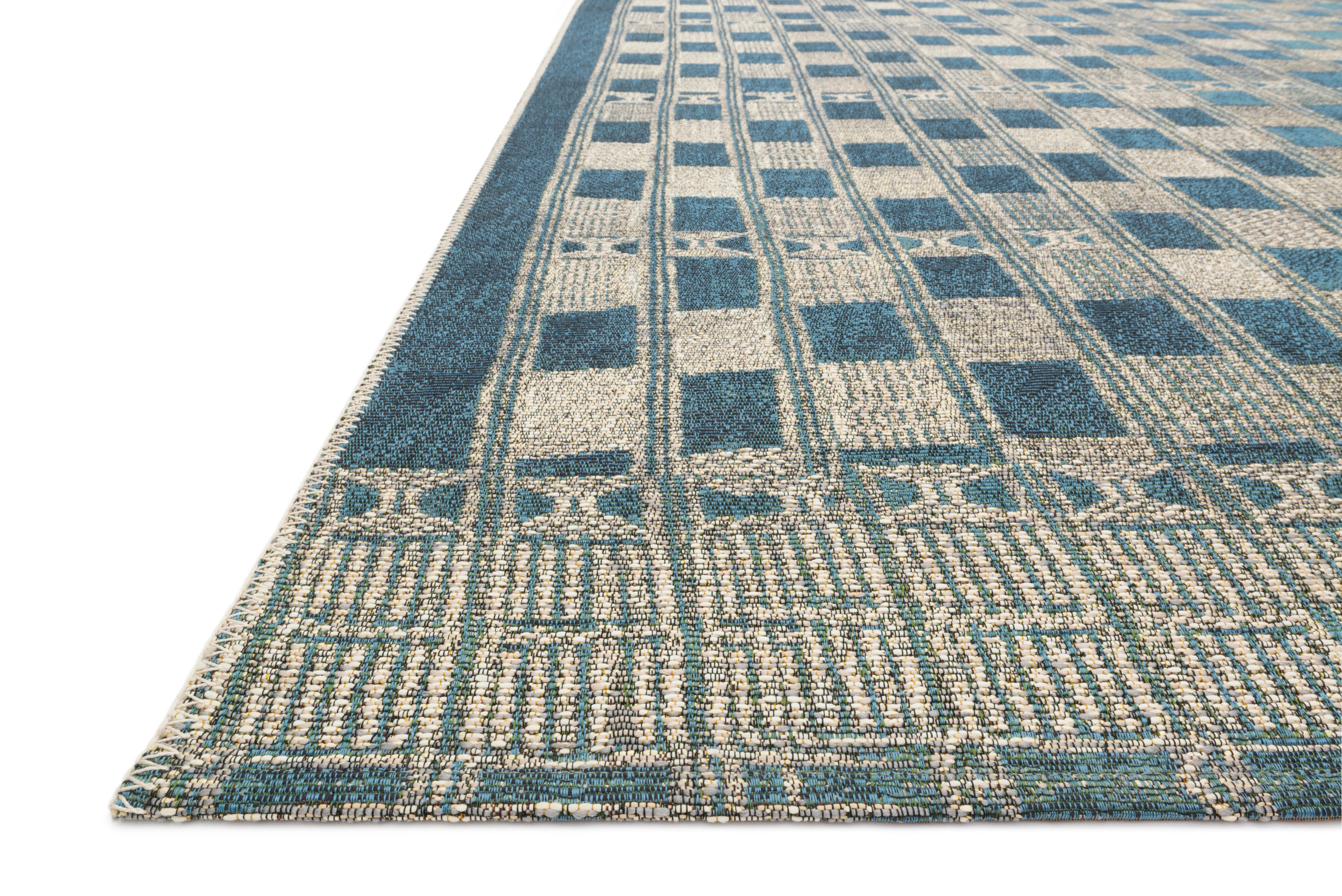 Loloi Mika Blue / Ivory Outdoor Rug 5-Rugs - indoor/outdoor Loloi