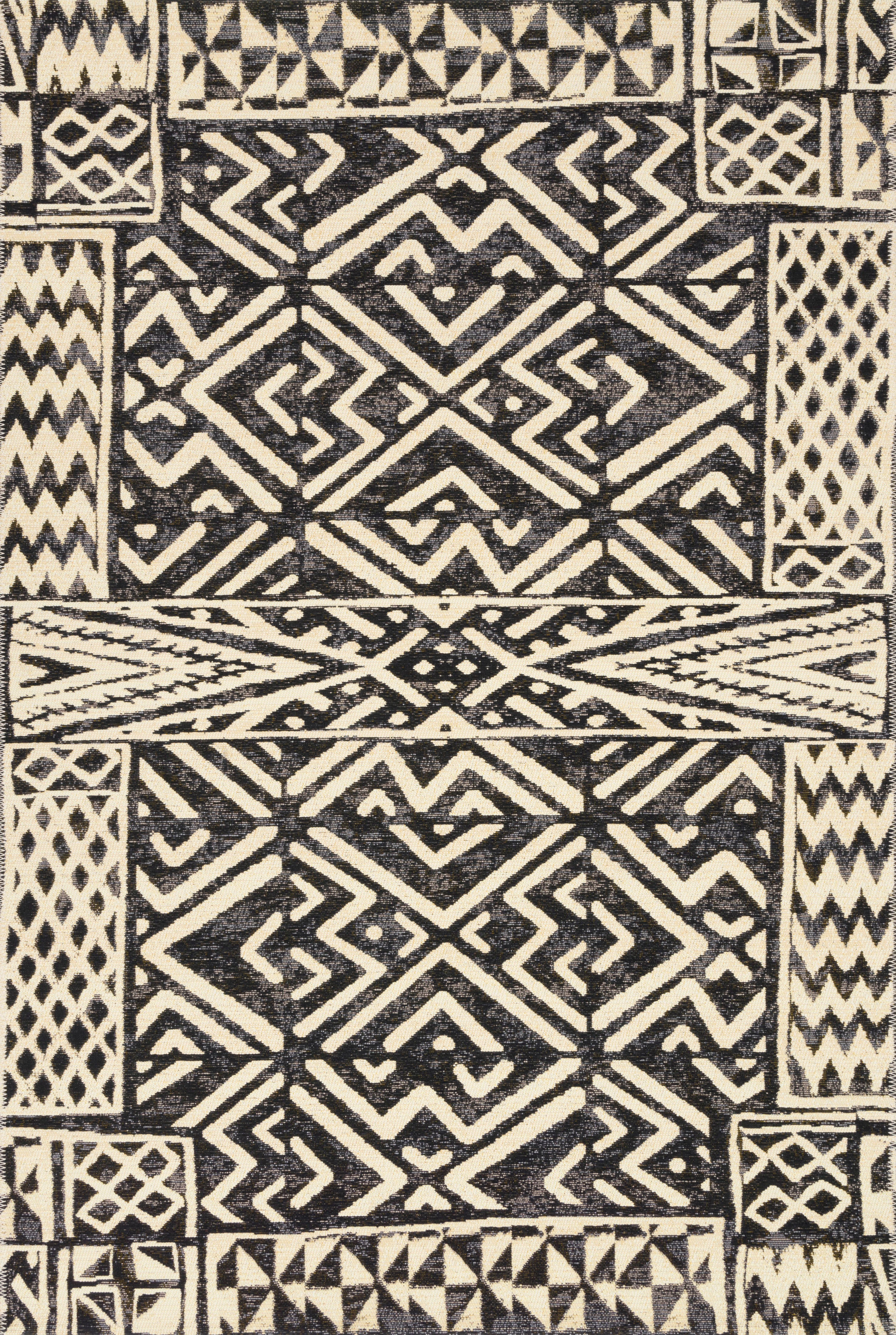 Loloi Mika Ivory / Black Outdoor Rug 5-Rugs - indoor/outdoor Loloi