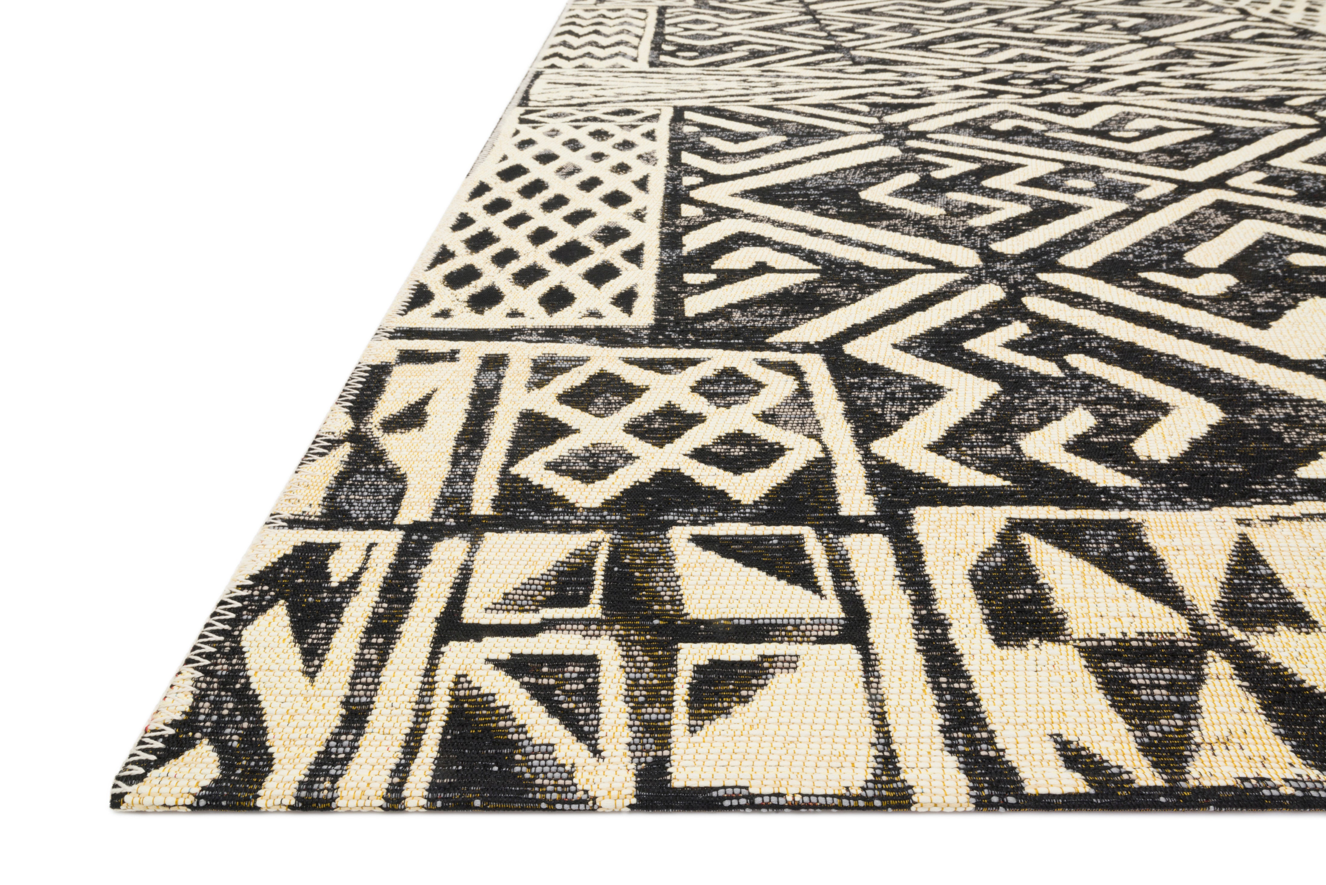 Loloi Mika Ivory / Black Outdoor Rug 5-Rugs - indoor/outdoor Loloi