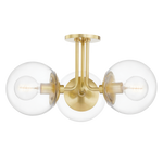 Meadow Semi Flush LIGHITING - semi-flush Hudson Valley Lighting Aged Brass