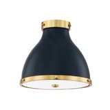 Painted No.3 Flush Mount - by Mark D. Sikes LIGHTING - flush mount Hudson Valley Lighting Aged Brass Dark Blue