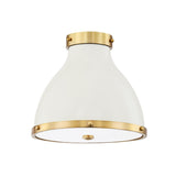 Painted No.3 Flush Mount - by Mark D. Sikes LIGHTING - flush mount Hudson Valley Lighting Aged Brass Off White