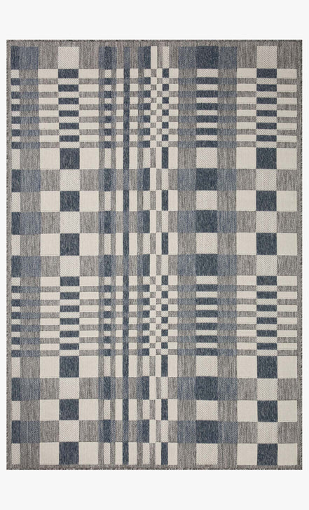 Loloi Rainier Ivory / Denim Outdoor Rug 5-Rugs - indoor/outdoor Loloi