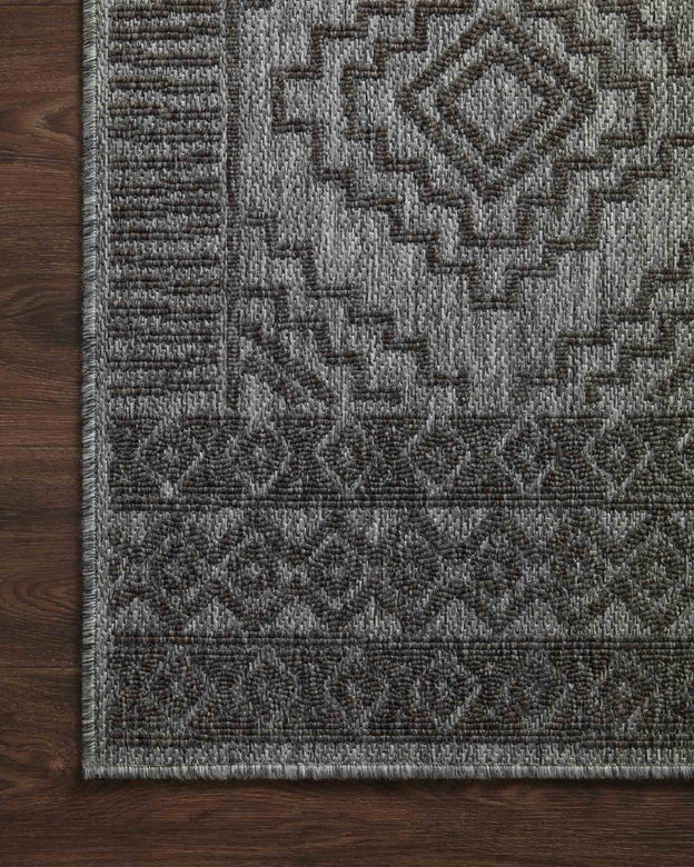 Loloi Rainier Grey / Charcoal Outdoor Rug 5-Rugs - indoor/outdoor Loloi