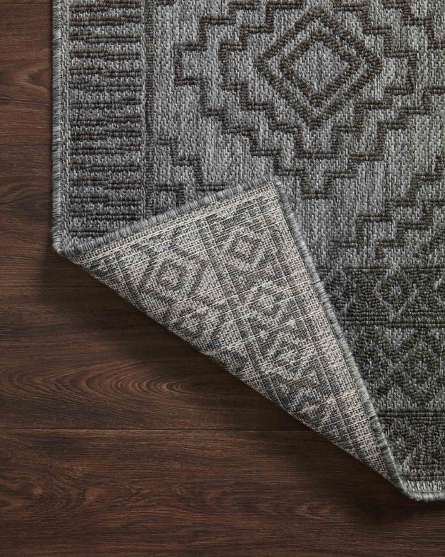 Loloi Rainier Grey / Charcoal Outdoor Rug 5-Rugs - indoor/outdoor Loloi