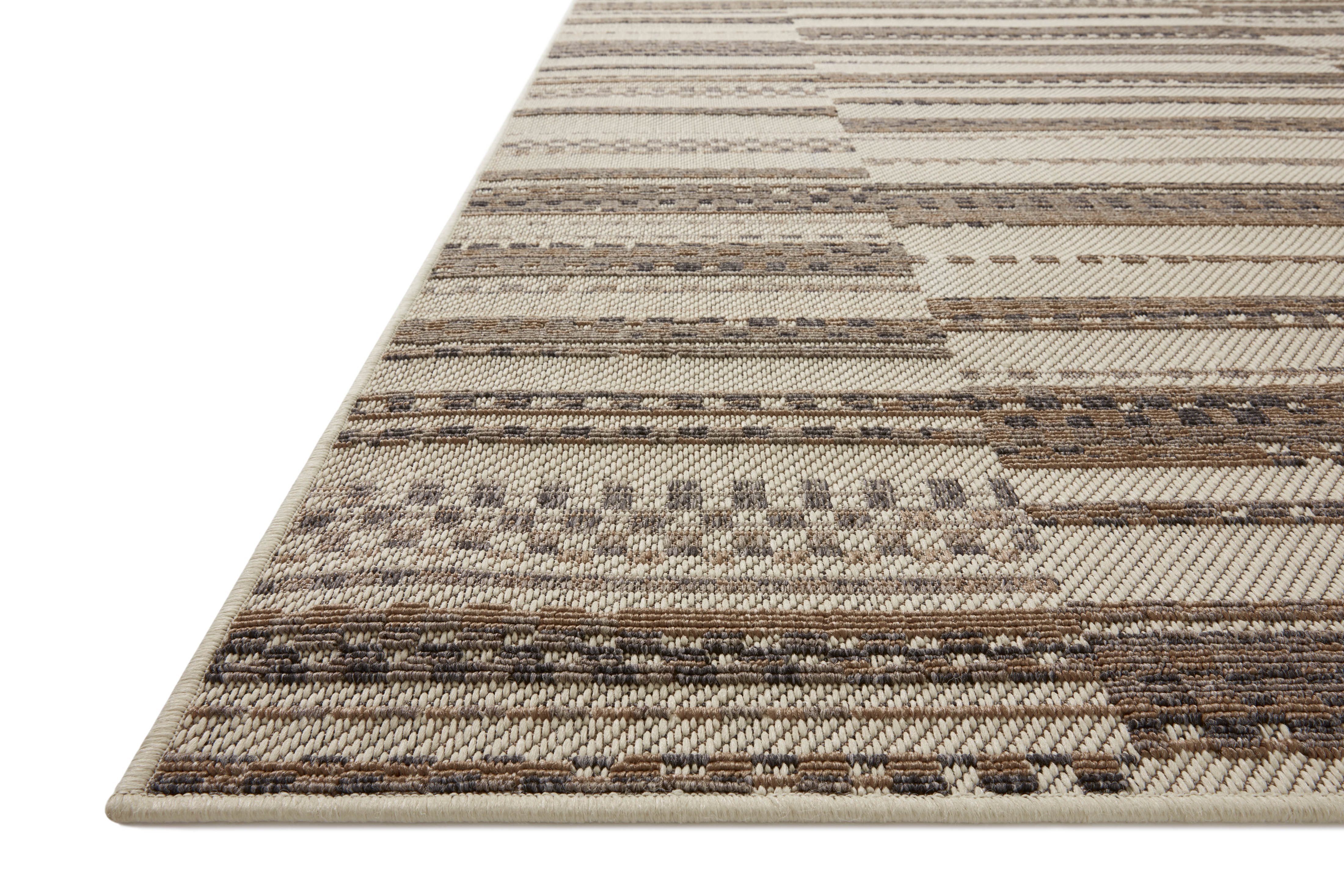 Loloi Rainier Ivory / Taupe Outdoor Rug 0-RUGS-patterned Loloi