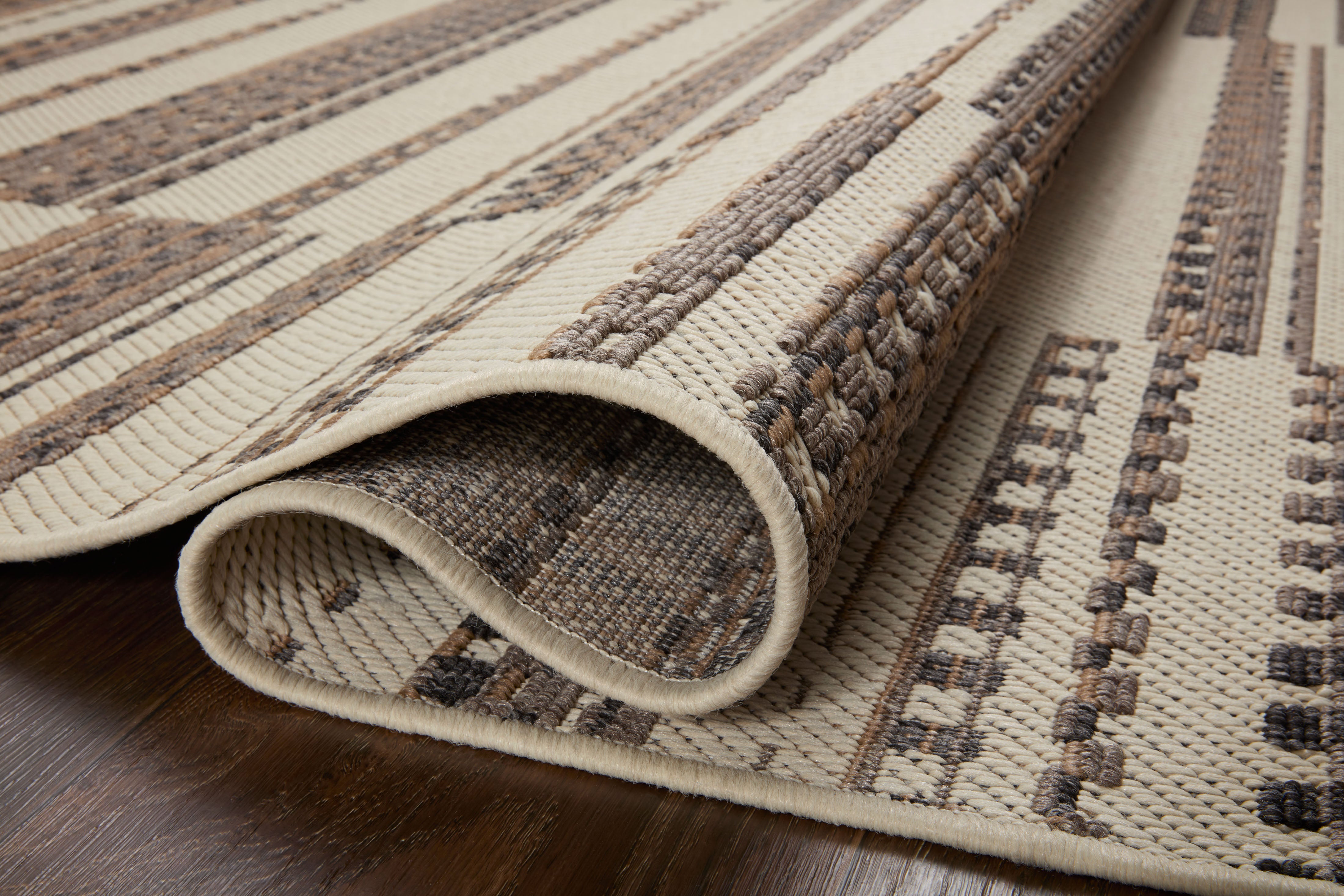 Loloi Rainier Ivory / Taupe Outdoor Rug 0-RUGS-patterned Loloi