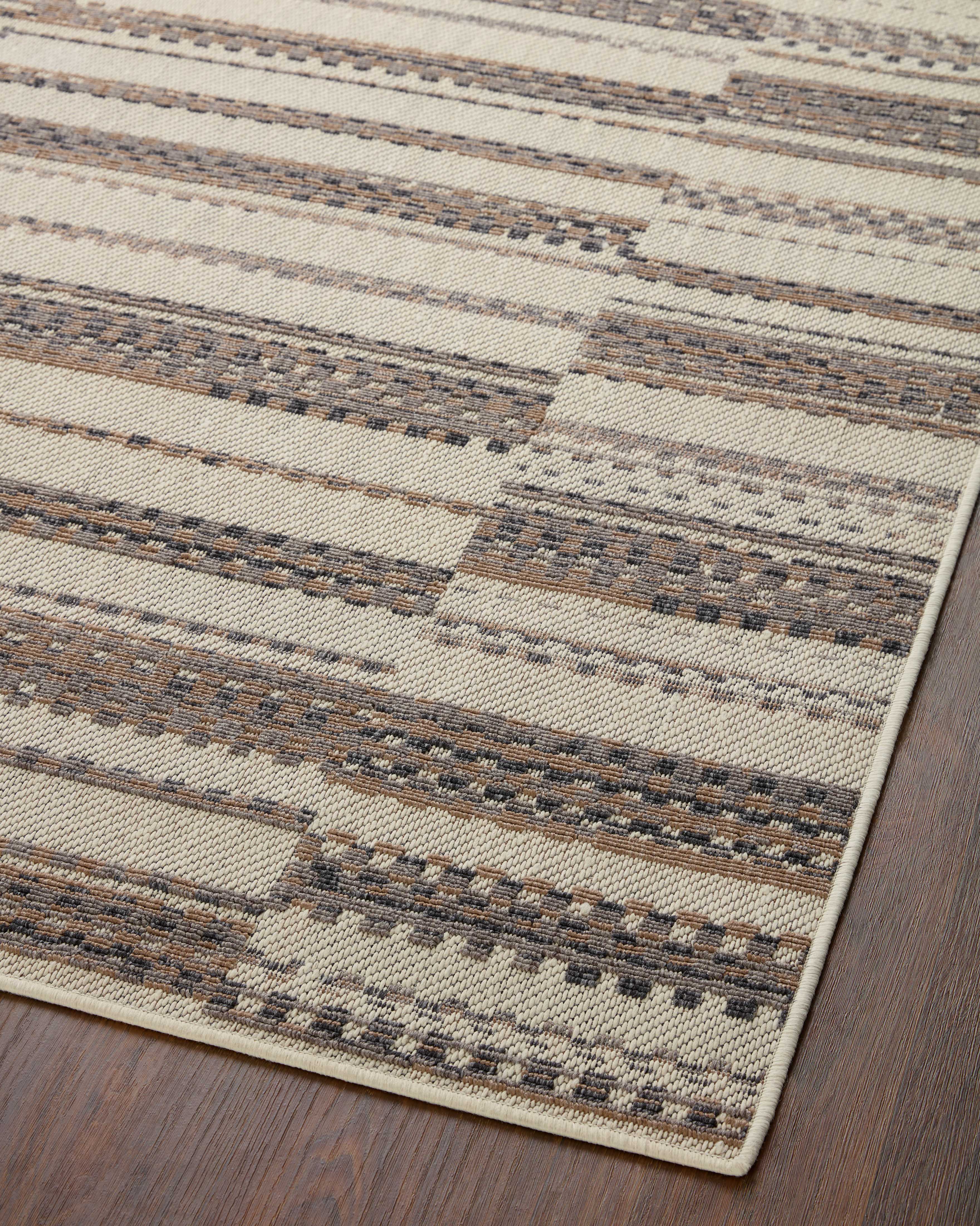Loloi Rainier Ivory / Taupe Outdoor Rug 0-RUGS-patterned Loloi