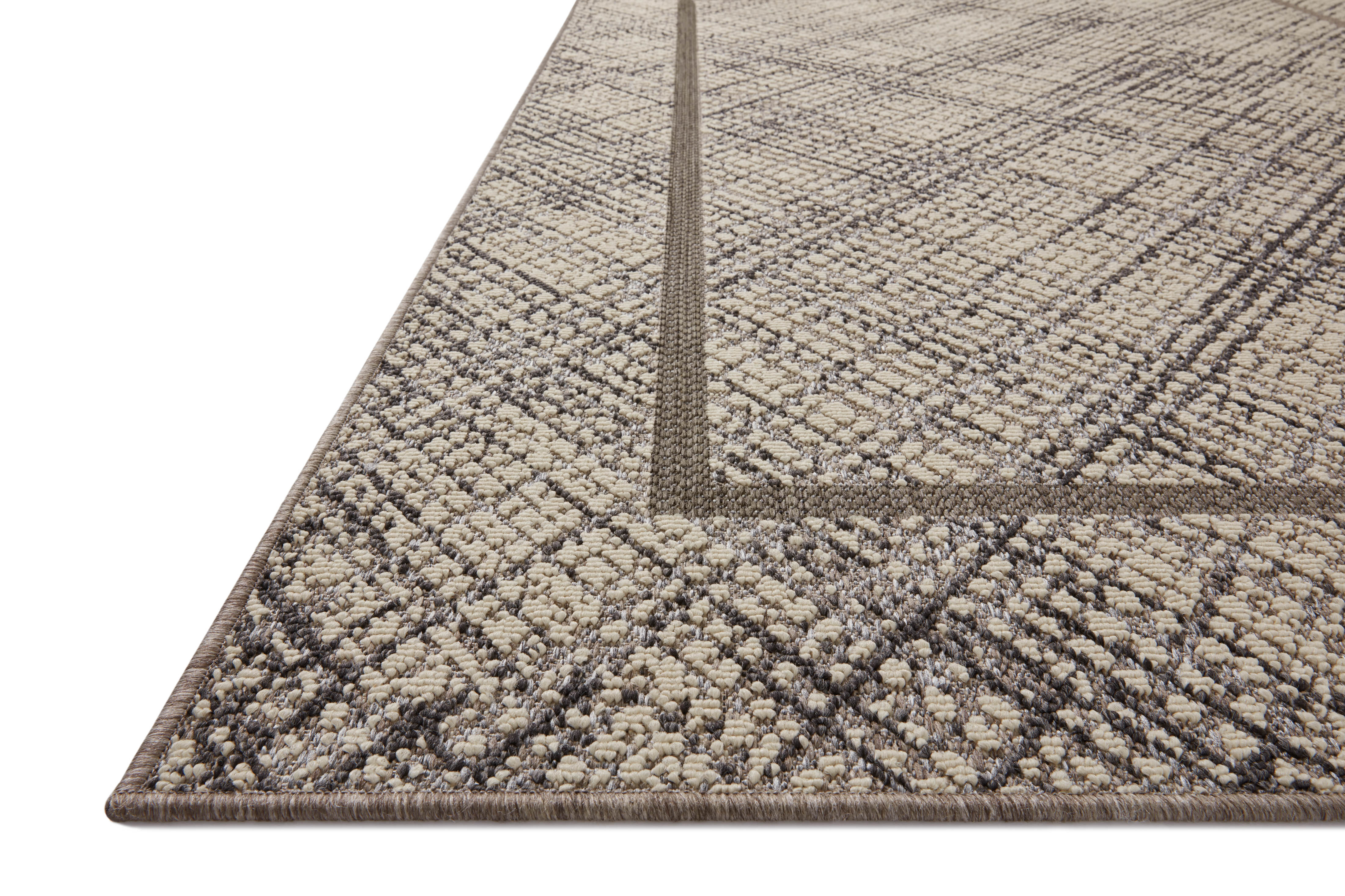 Loloi Rainier Ivory / Charcoal Outdoor Rug 0-RUGS-patterned Loloi
