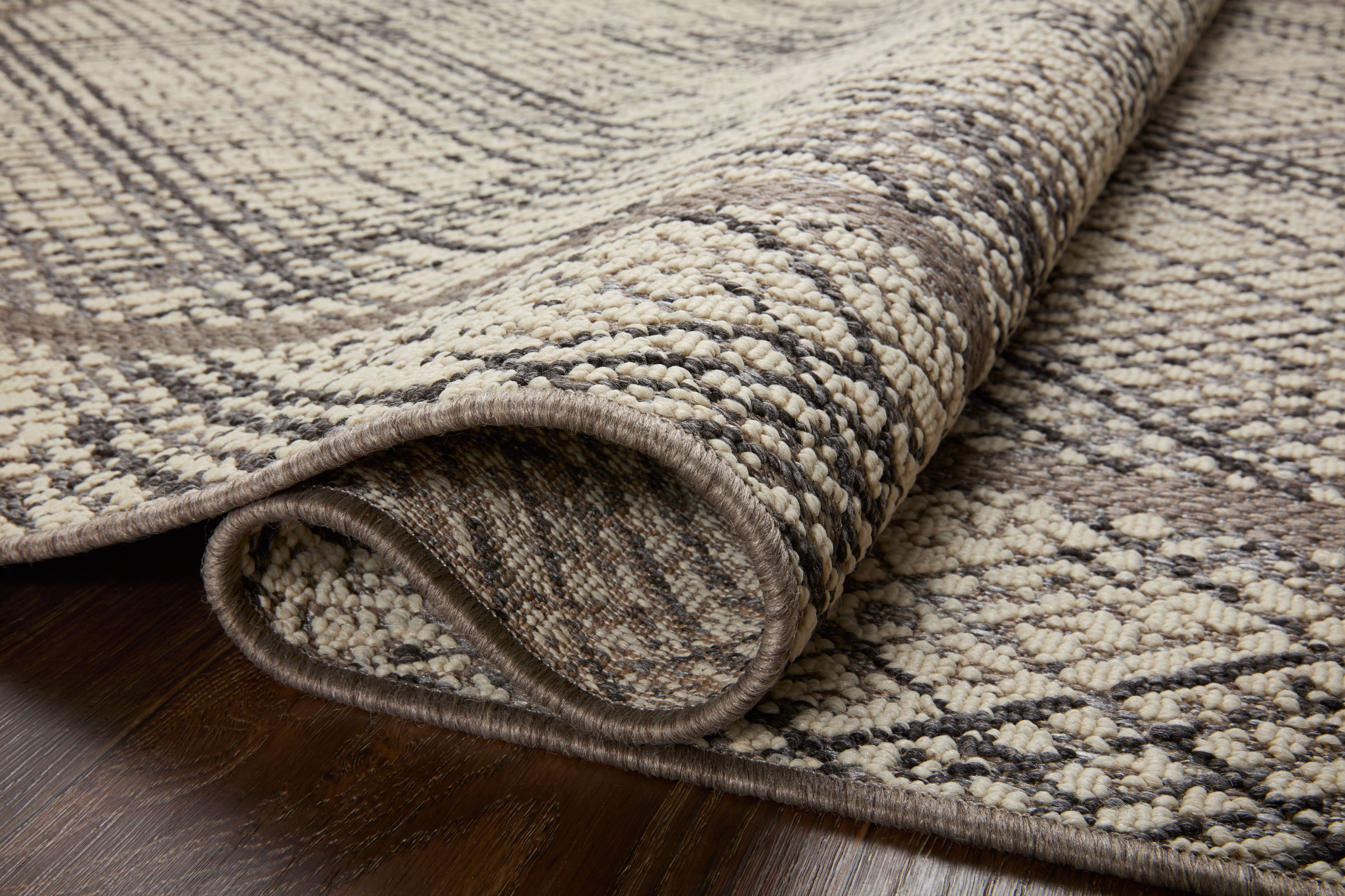 Loloi Rainier Ivory / Charcoal Outdoor Rug 0-RUGS-patterned Loloi