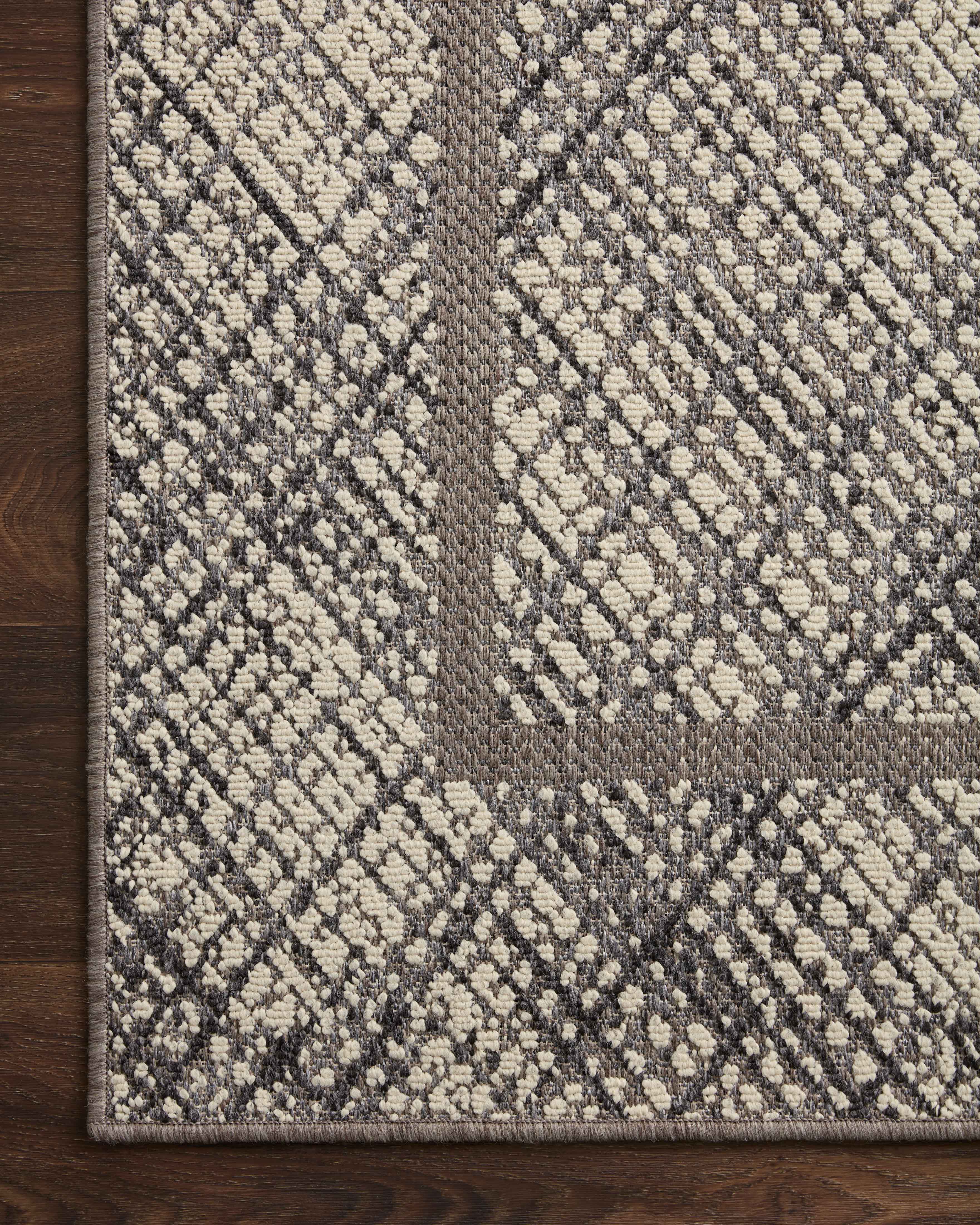 Loloi Rainier Ivory / Charcoal Outdoor Rug 0-RUGS-patterned Loloi