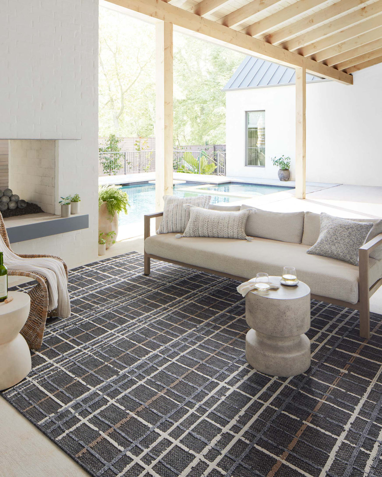 Loloi Rainier Charcoal / Multi Outdoor Rug 0-RUGS-patterned Loloi