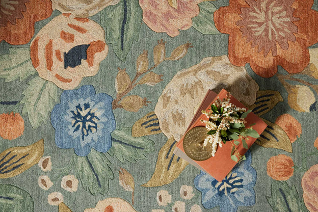 Rifle Paper Co. x Loloi Silhouette Sage Rug 0-RUGS - wool Loloi