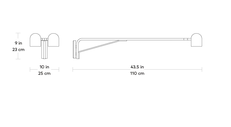 Gus* Modern Tandem Swing Arm Lamp sconce - plug in Gus