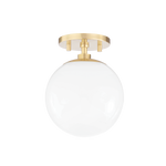 Stella Small Semi Flush LIGHITING - semi-flush Hudson Valley Lighting Aged Brass