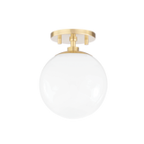 Stella Small Semi Flush LIGHITING - semi-flush Hudson Valley Lighting Aged Brass